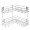 Picture of 2 Layer L Corner Shape Stand 2 Layer Stainless Steel Multipurpose Storage Rack Shelf for Kitchen  Bathroom  L Corner Shape Stand,Double Layer 2-Tier Stainless Steel Multipurpose Storage Rack