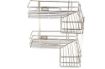 Picture of 2 Layer L Corner Shape Stand 2 Layer Stainless Steel Multipurpose Storage Rack Shelf for Kitchen  Bathroom  L Corner Shape Stand,Double Layer 2-Tier Stainless Steel Multipurpose Storage Rack