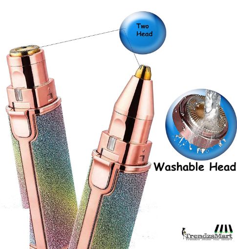 Picture of 2 IN 1  Bettry Flawless Trimmer Rainbow   Portable eyebrow trimmer facial hair remover Electric Trimmer with Light Eyebrow Lips Nose Body Hair Removal uperlips hair remove shaver for ladies