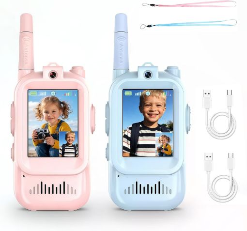 Picture of video walkie talkies for kids camera voice changer screen display 2 way radios walkie talkies long range video walkie talkie children toy