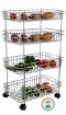 Picture of Stainless Steel 4 Layer Kitchen Trolley Fruit Vegetable Storage Rack    Four Layer Fruit and Vegetable Basket Trolley Modern Onion Potato Kitchen Storage Stainless Steel Rack