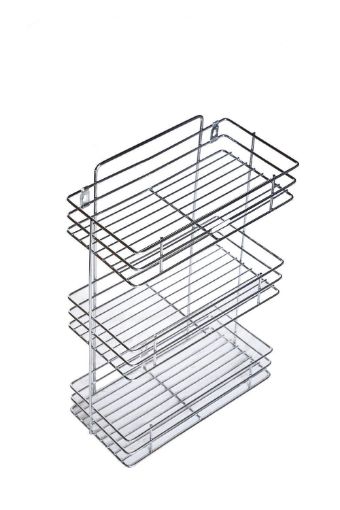 Picture of Stainless Steel Storage Rack 3 Layer Wall Mount Hanging Stand Bedroom Kitchen Bathroom Shelf  Stainless Steel Multipurpose 3 Tier Kitchen Rack Storage Shelf Cutlery Storage Rack