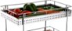 Picture of Stainless Steel 2 Layer Perforated Fruit and Vegetable Stand  Basket  Trolley  Modern Kitchen Storage Rack with Wheel (2 Layer Semi Perforated) Heavy Quality
