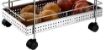 Picture of Stainless Steel 2 Layer Perforated Fruit and Vegetable Stand  Basket  Trolley  Modern Kitchen Storage Rack with Wheel (2 Layer Semi Perforated) Heavy Quality