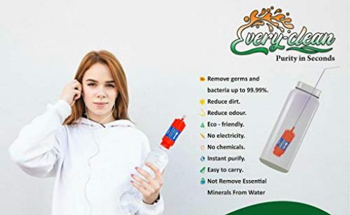 Picture of Portable Water Filter  Personal Camping Water Bottle  Eco-Friendly Water Purifier for Drinking  Hiking  Camping  Travel  Hunting  Fishing