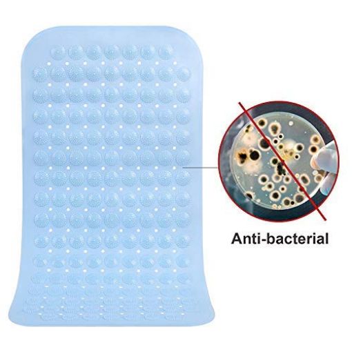 Picture of bathroom mat silicone water absorbing anti slip non slippery for home office school waterproof Anti-Slip with Suction Cup Bath Mat Big Size Shower Mat bathroom mat easy to clean