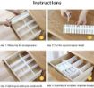 Picture of Makeup Storage Grid Home & Kitchen Board Divider Adjustable Drawer Organizer Storage Drawers Drawer Organizer Drawer Divider 6 PCS Set
