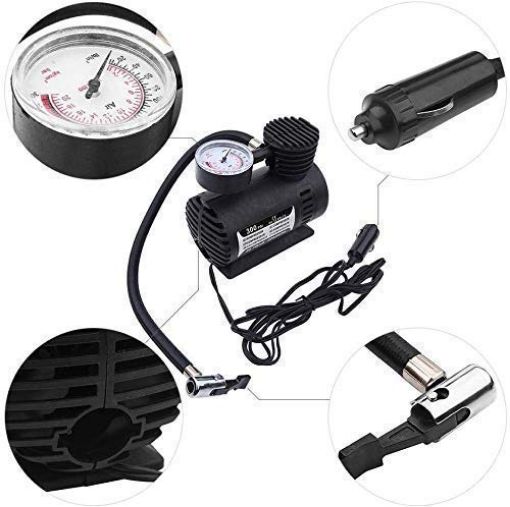 Picture of Portable Mini Air Compressor Pump with Gauge & Multi-Purpose Tire Inflator  air Pump for Bicycle