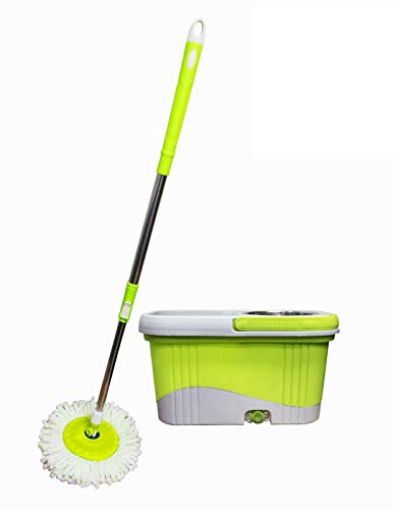 Picture of Double Drive Hand Pressure Spin Mop Bucket 360 Degree Rotating Dry Mop with Cleaning Bucket Household Cleaning Tools