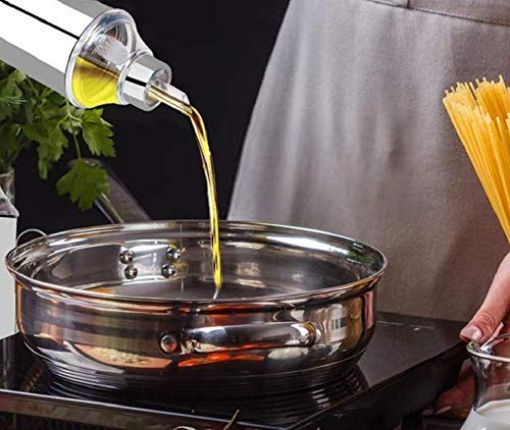 Picture of Stainless Steel Nozzle Oil Dispenser  Container  Pourer  Pot with Handle 1000ml Each  Oil Bottle with Handle Oil Dispenser 1000ml Nozzle Oil Dispenser