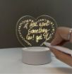 Picture of Heart shape  Note Board Led Night Light Acrylic Creative Message Board Holiday USB Light Gift For Kids Gril Home Decoration Night Lamp