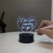 Picture of Heart shape  Note Board Led Night Light Acrylic Creative Message Board Holiday USB Light Gift For Kids Gril Home Decoration Night Lamp