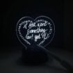 Picture of Heart shape  Note Board Led Night Light Acrylic Creative Message Board Holiday USB Light Gift For Kids Gril Home Decoration Night Lamp