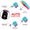 Picture of Windproof Travel Umbrella with Teflon Coating  Golf Umbrella Windproof - Oversized 54inch Double Layer Rainbow 10Ribs Folding Travel Umbrella Compact Auto Open Close for Rain