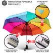 Picture of Windproof Travel Umbrella with Teflon Coating  Golf Umbrella Windproof - Oversized 54inch Double Layer Rainbow 10Ribs Folding Travel Umbrella Compact Auto Open Close for Rain