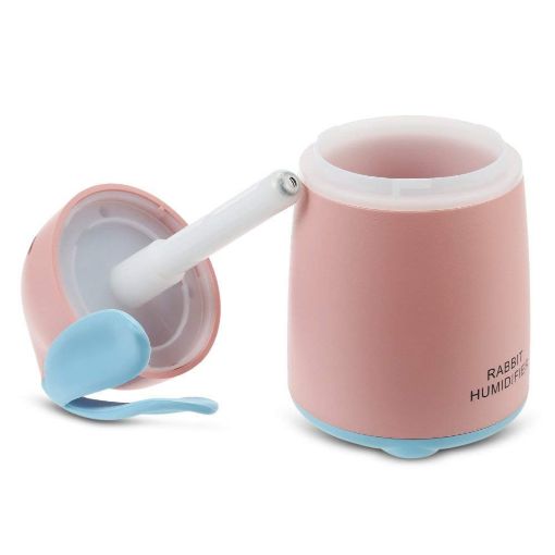 Picture of New Rabit humidifier New Rabbit Shaped Air Freshener Humidifier Cool Mist No Noise LED Desktop Nightlight Auto Safety Shut-Off USB Ultrasonic Aromatherapy Air Purifier with LED Night Light Car Room Office Babies Travel bedroom Restaurant