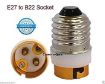Picture of B22 to E27 Screw Base Socket Ceramic Lamp Holder Light Bulb Adapter Screw Base Socket Lamp Holder Light Bulb Converter Adapter