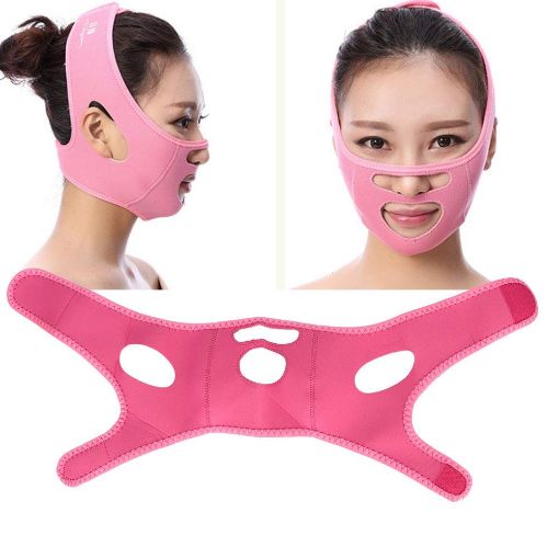 Picture of Facial Lifting Mask  Thin-Face Bandages V-Face Lifting Belts Band Face Cheek Mask Double Chin Weight Loss Facial Care Beauty Face Belts Kit