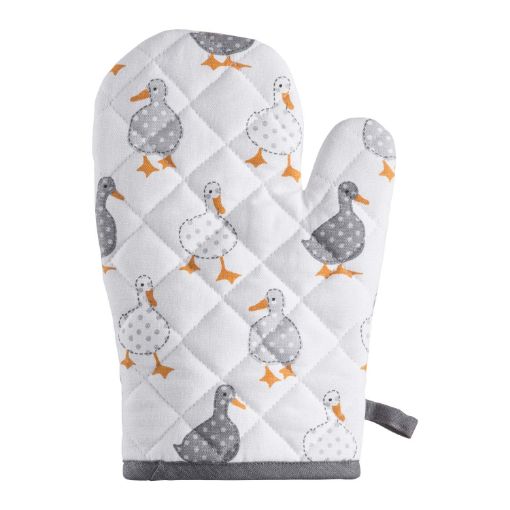 Picture of Oven gloves pair Essentials Heat Resistant Cotton Kitchen Oven Mitt Glove Set Microwave Grill BBQ Pot-holder with Thick Cooking Pad for Baking Cooking Heat Resistant Protection of Hand for Utensils Gas Flame Grill Barbecue