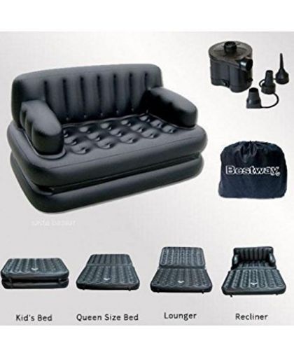 Picture of 5 in 1 Inflatable Three Seater Queen Size Sofa Cum Air Bed Couch with Air Pump