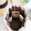 Picture of Cotton and Nylon Designed Bucket Barrel Shaped Waterproof Cosmetic Makeup Bag Round Shape Multifunctional Makeup pouch Unique Design Lazy Cosmetic Organizer pouch