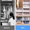 Picture of 3 LAYER FOLDABLE SLIDING  DRAWER Clothes Organiser for Wardrobe Cupboard Organizer  3 Layer Adjustable Storage Drawer