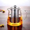 Picture of Transparent Round Tea Kettle Glass with Stainless Steel Infuser Strainer GREEN TEA KETTLE