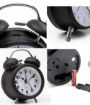 Picture of TWIN BELL ALARM CLOCK BLACK WHITE BLACK CLOCK WHITE CLOCK  Alarm Clock for Heavy Sleepers Twin Bell Vintage Alarm Clock with Backlight