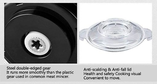 Picture of electric meat grinder 250W with bowl for kitchen food processor chopper vegetables onion garlic fruit and nuts blender