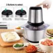 Picture of electric meat grinder 250W with bowl for kitchen food processor chopper vegetables onion garlic fruit and nuts blender