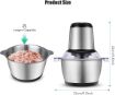 Picture of electric meat grinder 250W with bowl for kitchen food processor chopper vegetables onion garlic fruit and nuts blender