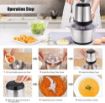 Picture of electric meat grinder 250W with bowl for kitchen food processor chopper vegetables onion garlic fruit and nuts blender