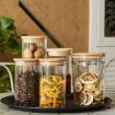 Picture of Glass Storage Jar with Airtight Seal Bamboo Lid 1400ml Coffee Bean and Kitchen Food Container