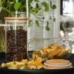 Picture of Glass Storage Jar with Airtight Seal Bamboo Lid 1400ml Coffee Bean and Kitchen Food Container