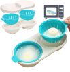 Picture of Microwave Egg Poacher Double Cup Dual Cave Egg Cooker Egg Poaching Cups Silicone Microwave Steamer Kitchen Gadget