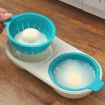 Picture of Microwave Egg Poacher Double Cup Dual Cave Egg Cooker Egg Poaching Cups Silicone Microwave Steamer Kitchen Gadget