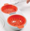 Picture of Microwave Egg Poacher Double Cup Dual Cave Egg Cooker Egg Poaching Cups Silicone Microwave Steamer Kitchen Gadget