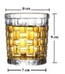 Picture of Checks Round Glass Whisky 6 pis set 300 ml  round glass drinking glass vodka glass short glass wine glass beer glass diamond glass diamond cut whiskey glass
