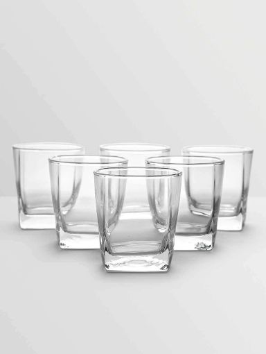 Picture of Wisky Glass Squre 250 ml 6 pis set  bear glass shot glass Brandy Glass Set Clear Wine Glasses set shot glasses glass for drinks