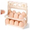 Picture of FOLDING EGG BOX 2 LAYER EGG BOX 24 GRID EGG BOX lastic 3 Layer Foldable Egg Storage Box Refrigerator Side Door Storage Folding 3 Layer Egg Storage Box 24 Grid Egg Storage Tray