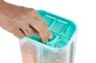 Picture of 4 Section Squre Food Contanier Storage Jar Air Tight Square Shape Transparent plastic lock Lid Storage Box for Food Plastic Dispenser Container(Transparent) Plastic Grocery Container