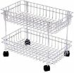 Picture of SS 2 Layer Trolly Vegetable Trolly Kitchen Trolly Modern Storage Rack Vagetable Basket Trolly Double Layer Multipurpose Trolly Storage Rack