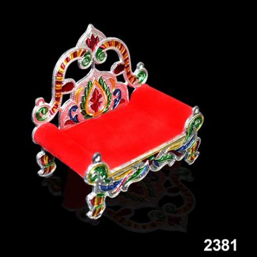 Picture of Bal Gopal Singshan bal gopal singhashan Sofa Aasan for Kanha Ji Janmashtami ashan Ladoo Bal Gopal Small Sinhasan Pooja Mandir sofa Religious Puja Gifts singhasan
