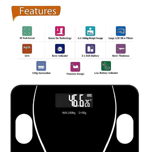 Picture of Electronic weight machine  Electronic Digital Personal Bathroom Health Body Weight Weighing Scale weight scale digital