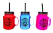 Picture of 3 PIS MASON JAR Glass Color Mason Jar Sipper with Lid & Straw MASSON JAR MASON JAR MASOON JAR