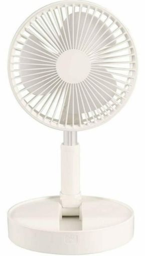 Picture of Rechargeable Telescopic Portable Folding High Quality  3 Speed Table Fan with LED Light for Home, Office Desk, Kitchen