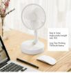 Picture of Rechargeable Telescopic Portable Folding High Quality  3 Speed Table Fan with LED Light for Home, Office Desk, Kitchen