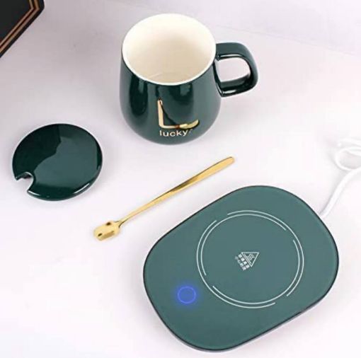 Picture of Cup Heater for CoffeeCoffee Cup Warmer Auto Shut Off Thermostat  CUP WARMER COFFEE MUG WARMER  Auto Shut Off Hot Plate Personal Heated Ceramic Coffee Mug