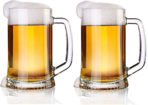 Picture of Solid Glass Beer Mugs Glass Large Beer Mug with Handle  Glass Crystal Beer Mug
