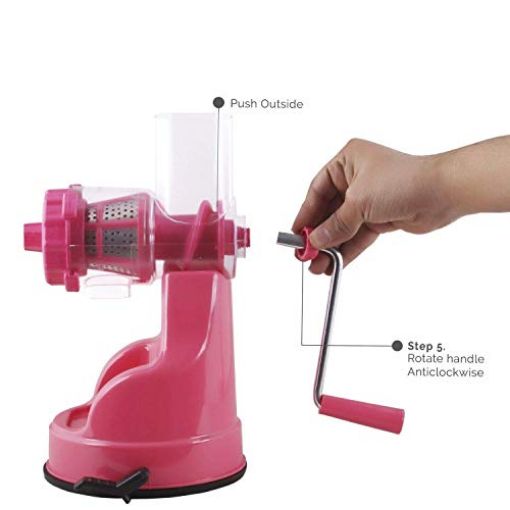 Picture of Hand Juicer for Fruits and Vegetables with Steel Handle Vacuum Locking System,Shake min juicer , Smoothies, Travel Juicer for Fruits and Vegetables  Fruit Juicer for All Fruits Juice Maker Machine